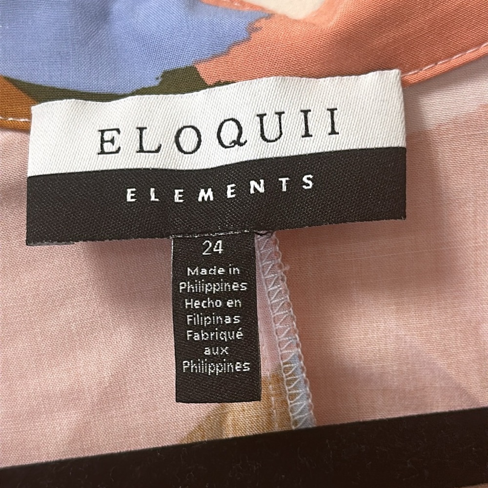 Eloquii Elements Abstract Print Blouse W/Ruched S… - image 6